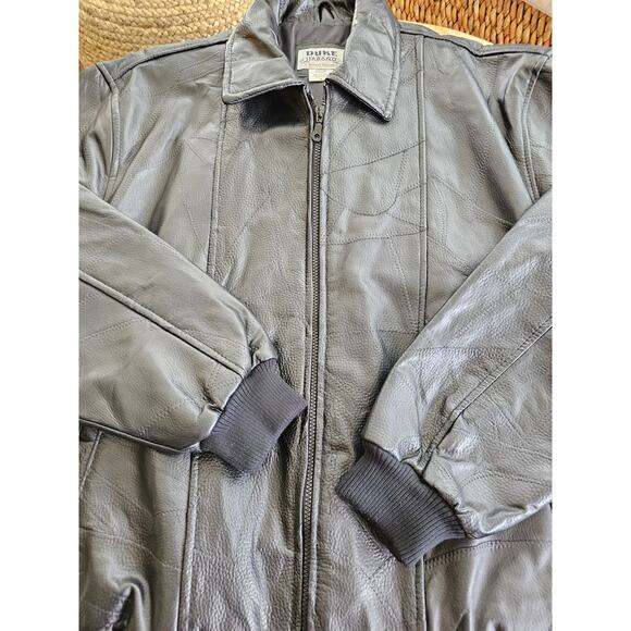 Duke Haband Vintage Black Leather Bomber Jacket Men's Size XL - Picture 5 of 10